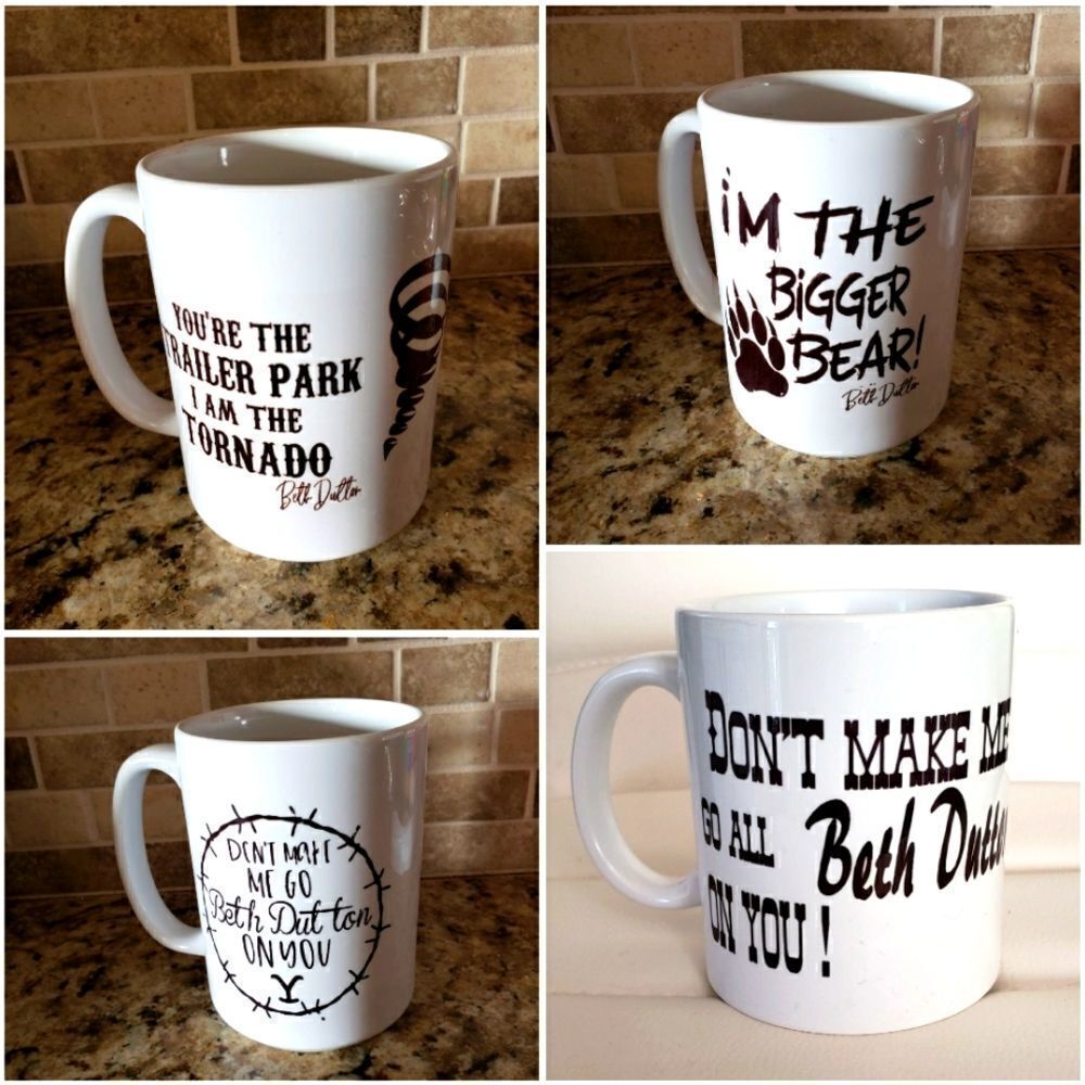 Coffee mugs, 4 Beth Dutton themed mug set - 11oz